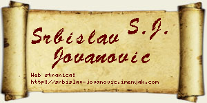Srbislav Jovanović vizit kartica